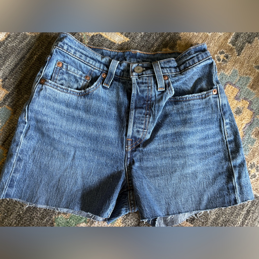 Levi's Women's Blue Denim Shorts cutoffs 24